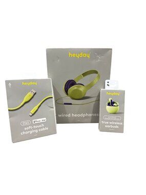 Heyday Wired Headphones, True Wireless Earbuds & 6ft USB-A To Lightning Charging